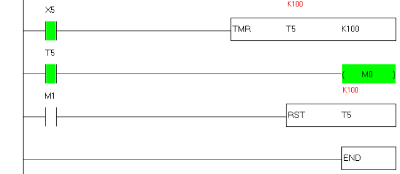 reset of delta plc timer